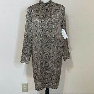 Spenser Jeremy |Silk Mock Neck Leopard Print Dress Size 12